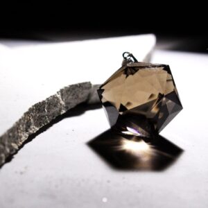 天然茶水晶60面體切割墜
